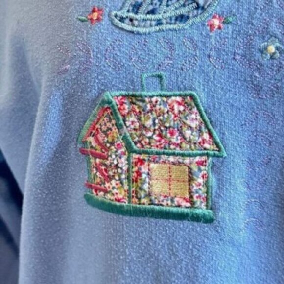 Blue Kids Shirt with Embroidered Designs - Picture 6 of 7